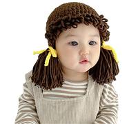 Qhome Perruque de clown pour fille - Chapeau amusant fait à la main - Chaude au crochet - Patch de chou de clown