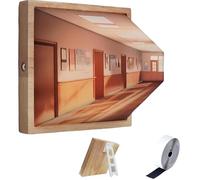 QhomeQ Naked Eye 3D Vision Night Light, Creative Wall-Mounted Decorative Lamp, Three Color Light Effect Adjustment, Classic Art Work Design,Classroom