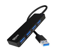Qhou Hub USB 3.0, 4 en 1 Ultra Slim Données USB A Adaptateur avec 4 Ports USB 3.0 pour MacBook Pro/Air, Surface Go, XPS, Pixelbook et Plus d'appareils Tpye A