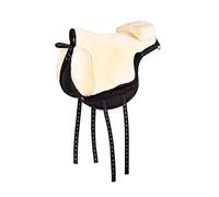 QHP Bareback Pad en fausse fourrure super douce (sang total, noir)