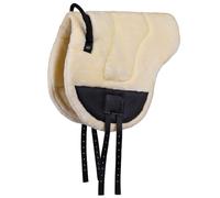 QHP Bareback Pad Otario avec système de sangles Crème fourrure synthétique, Taille:Poney