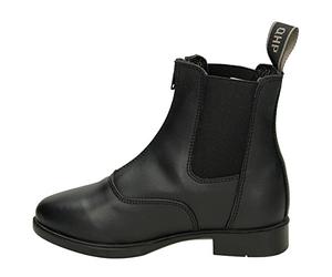 QHP Bottines d'équitation Jodhpur Manilla Junior en cuir Noir