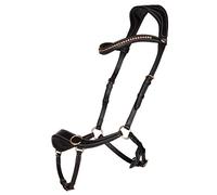 QHP Bridon Anatomical en cuir sans dentition (sang total, noir)