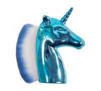 QHP Brosse de tête Licorne | Poils extra doux | Poignée brillante au design licorne | Brosse de jeu pour filles, poupées, passe-temps et plaisir fantaisie (bleu)