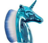 QHP Brosse de tête Licorne | Poils extra doux | Poignée brillante au design licorne | Brosse de jeu pour filles, poupées, passe-temps et plaisir fantaisie (bleu)
