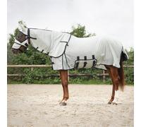 QHP Couverture Anti-Mouches avec Col & Capuche, Gris - 130 cm