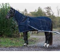 QHP Couverture anti-mouches avec couvre-cou Couverture anti-mouches spéciale pour chevaux de selle 105 cm