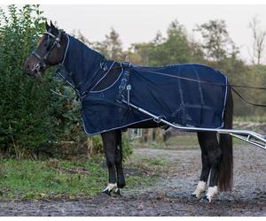 QHP Couverture anti-mouches avec couvre-cou Couverture anti-mouches spéciale pour chevaux de selle 115 cm