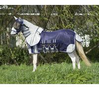 QHP Couverture anti mouches Falabella avec couvre-cou et masque anti-mouches 80 cm