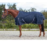 QHP Couverture d’Extérieur Imperméable Turnout Luxus Fleece, Navy - 75 cm