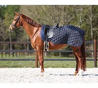 QHP Couverture d'équitation pour reins Quarter Classy - Doublure en fausse fourrure (M, Navy)