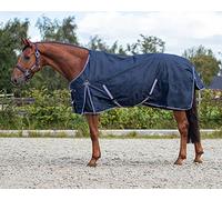 Couverture d'extérieur pour cheval QHP Luxury 50g Bleu 125 cm (Longueur totale: 165 cm)