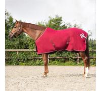 QHP Couverture Polaire avec Ornement, Bordeaux/Argent - 160 cm