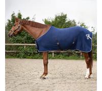 QHP Couverture Polaire avec Ornement, Marine/Argent - 170 cm