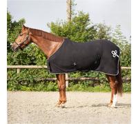 QHP Couverture Polaire avec Ornement, Noir/Argenté - 110 cm