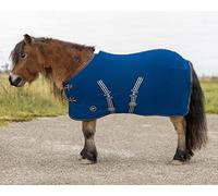 QHP Couverture polaire Shetty avec sangles croisées (75 cm, bleu)