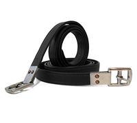 QHP - Étrivière en Cuir de Vachette très résistante - Noir, 150 cm