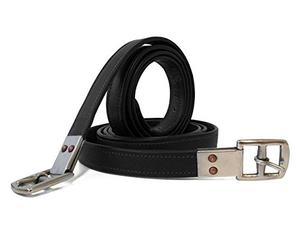 QHP - Étrivière en Cuir de Vachette très résistante - Noir, 150 cm