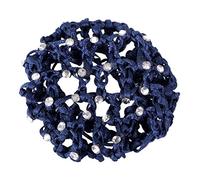 QHP Filet à cheveux Diamand orné de fausses perles (bleu marine)