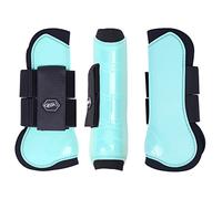 QHP Guêtres rigides avant intérieur en néoprène avec fermeture Velcro (pony, vert glace)