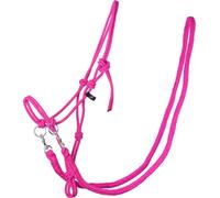 QHP Licol à Nœuds avec Rênes Fuchsia - Poney