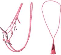 QHP Licol à Nœuds Combiné Liberty Flamingo-Pink - Pur sang