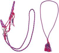 QHP Licol à Nœuds Combiné Liberty Fuchsia - Poney