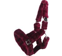 QHP Licol Alaska entièrement recouvert de fourrure synthétique douce (sang chaud, bordeaux/noir)