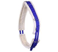 QHP Longer Ontario Sangle réglable des deux côtés, avec plusieurs anneaux et fourrure synthétique douce (Shetty, bleu cobalt)