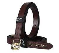 QHP Lupine Étrivières en cuir avec strass à l'extrémité (150 cm, marron/beige)