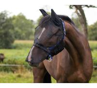QHP Masque Anti-Mouches avec Protection Nasale Amovible, Noir - Poney