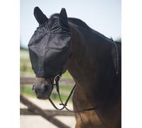 QHP Masque anti-mouches d'équitation avec oreilles Noir, QHP_19_Taille:Full