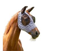 QHP Masque anti-mouches super insecte pour chevaux | Mouche respirante | Protection contre les insectes | Coupe douce et extensible, yeux et oreilles en maille | Plusieurs tailles et couleurs (zèbre