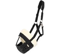 QHP Muselière avec encoche pour les naseaux et fourrure avec fermeture velcro de sécurité au niveau de la nuque Poney