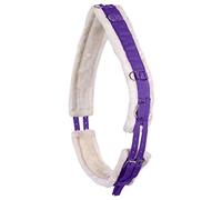 QHP Ontario Ceinture de longe réglable des deux côtés, avec plusieurs anneaux et fourrure synthétique douce (poney, passion Flower)