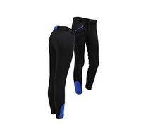 QHP Pantalon d'équitation Junior tendance pour enfant avec basanes en tissu (Noir, 122)