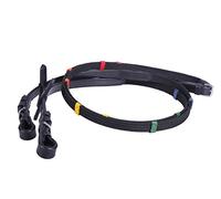 QHP Rênes Noires avec Repères Colorés & Arrêtoirs - Poney