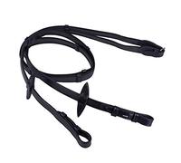 QHP Rênes Antidérapantes avec Butées en Cuir, Noires - Sang chaud