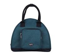 QHP Sac pour casque d'équitation avec poignées, fermeture éclair, compartiment supplémentaire (vert foncé)