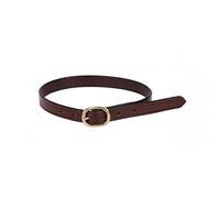 QHP Sangle d'éperons en cuir - Boucle ovale en laiton - Universelle - Marron - Pour cavaliers - Botte d'équitation