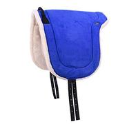 QHP Bareback Pad Pad avec fourrure synthétique et poignée pour chien Bleu cobalt