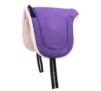 QHP Tapis de selle cheval Bareback Pad 19 mm | Maintien sûr | Équitation confortable | Taille pratique (Passion Flower, Shet)