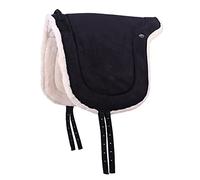 QHP Tapis d'équitation pour cheval Bareback Pad 19 mm | Maintien sécurisé | Équitation confortable | Taille pratique (Noir, Shet)