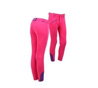 qhp tendance Pantalon d'équitation Junior Pantalon d'équitation pour enfant plastique avec basanes Fuchsia Taille 128