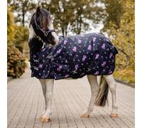 QHP Turnout Lize Couverture de pluie 100 g Noir/violet 600D Taille 155