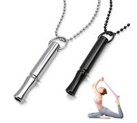 Qhpbuy 2 Pezzi Smettere di Fumare Prodotti in Acciaio Inossidabile, Collana Respirazione, Collane da Meditazione, per Donna e Uomo