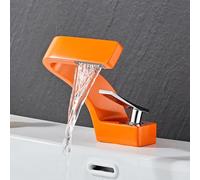 QHQQXN 2239 Robinet Cascade - Robinet mitigeur Chaud Froid de Salle de Bain élégant, Robinet de lavabo en cuivre avec Valve en céramique, Installation Facile à Un Trou, Conception économe en Eau