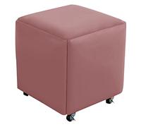 QHQQXN 5-in-1 Cube Chair - Stackable Leather Stools Versatile Square Bench with Wheels Ideal Foot Stool for Living Room & Dining Room 36x36 cm