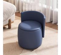 QHQQXN Banc Ottoman de Rangement Rond avec Dossier rembourré, Repose-Pieds pour Chambre à Coucher, Salle de Maquillage, Salon, Tabouret de vanité élégant avec Rangement