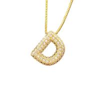 QHQQXN Bijoux Initiales Classiques Alphabet Anglais 26 AZ Lettre Pendentif Plaqué Or Nom de Famille Capital Collier Femmes avec pour Vous Bijoux Accessoires de Mode Cadeau Créatif